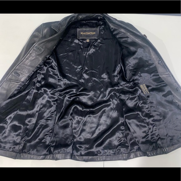 Women’s Marc New York Andrew Marc black genuine leather jacket size XS - Picture 4 of 7